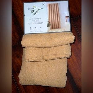 Tan Light Filtering Curtain Panel 84”